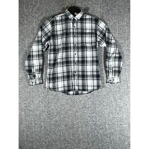 Great Northwest Clothing Co Mens Black White Plaid Cotton Button Down Shirt M‎